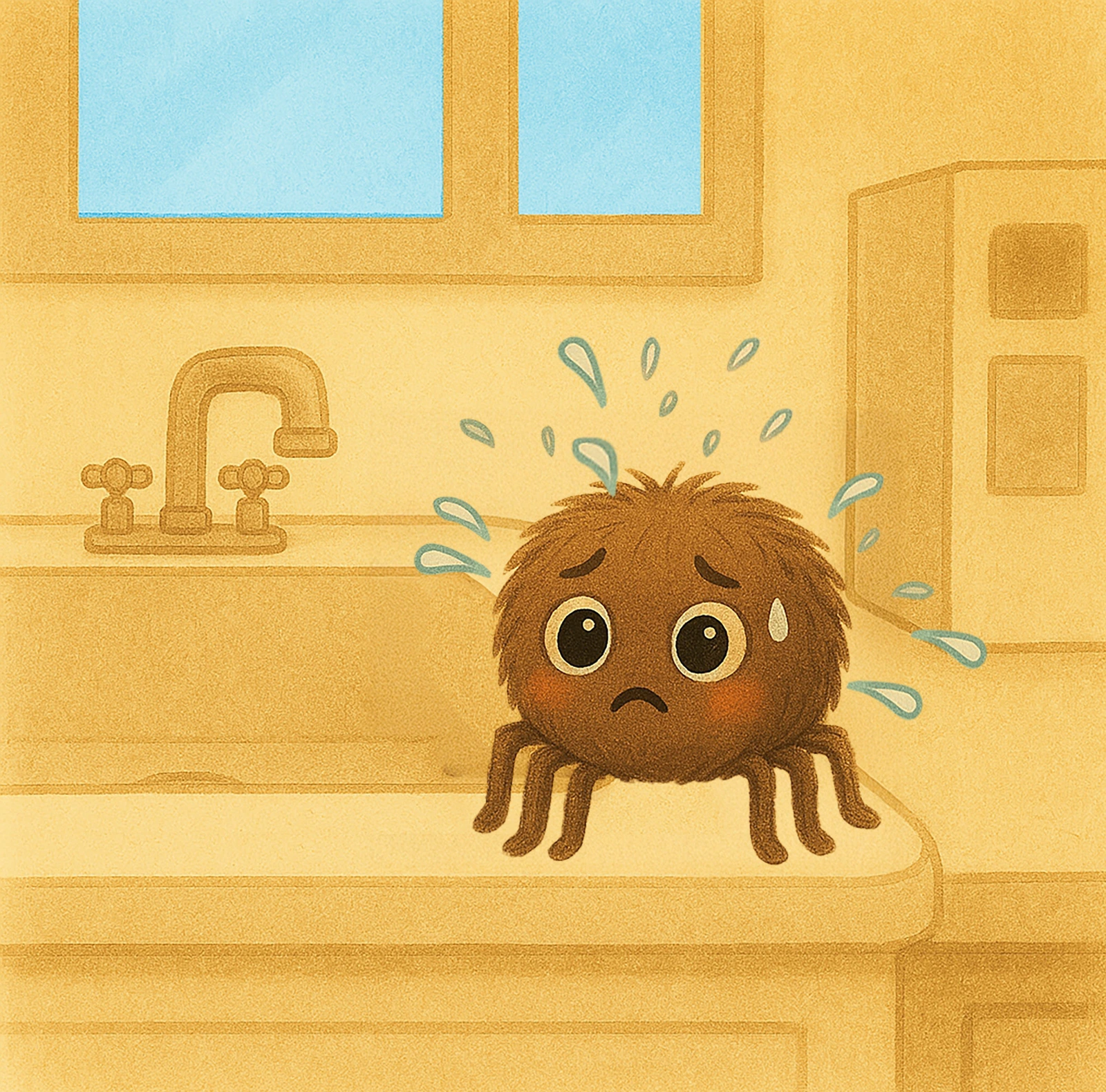 Sammy the Spider — original illustration from page 8 of The Unlucky Spider