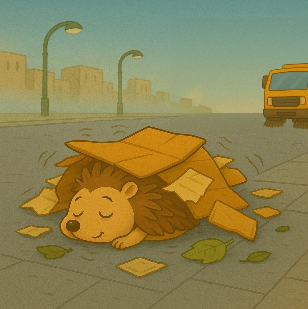 Harry the Hedgehog — original illustration from page 4 of The Unlucky Hedgehog