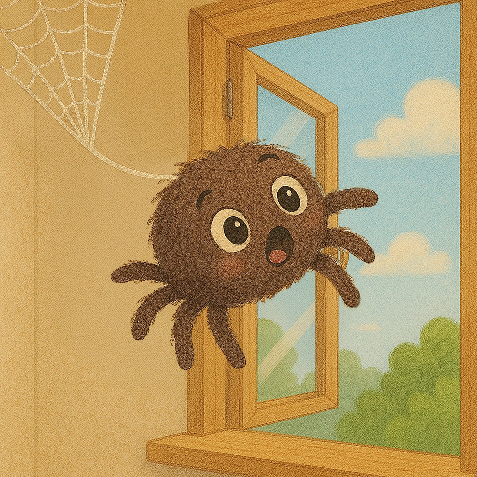 Sammy the Spider — original illustration from page 4 of The Unlucky Spider