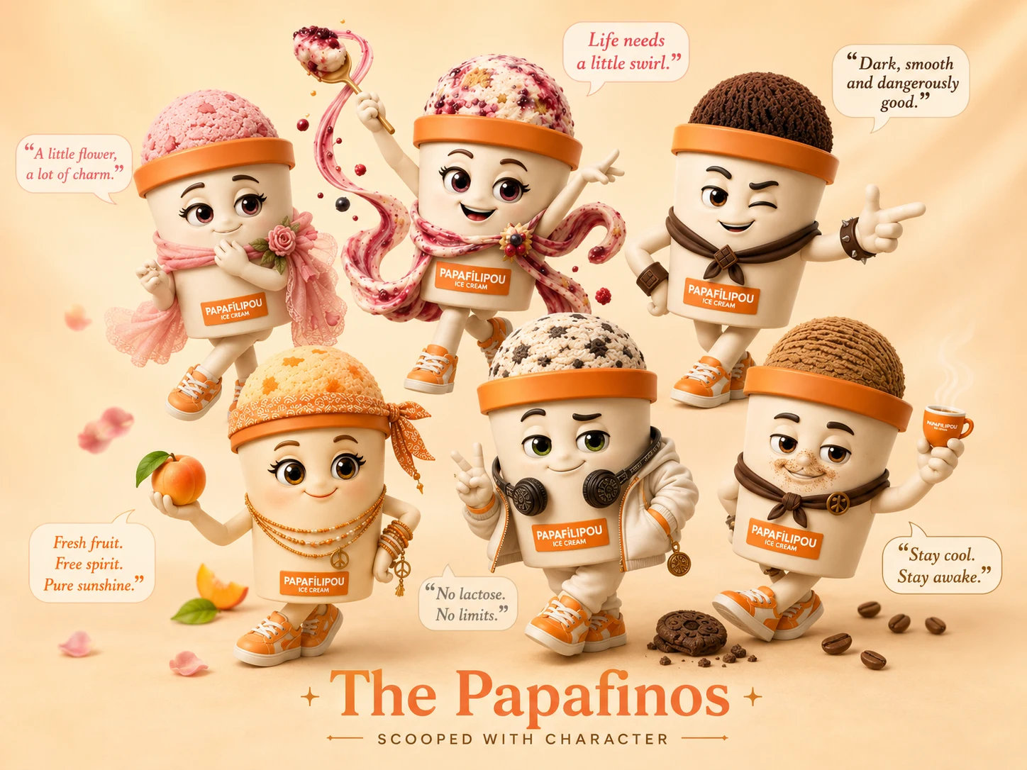 Papafilipou — Meet the Papafinos — scooped with character