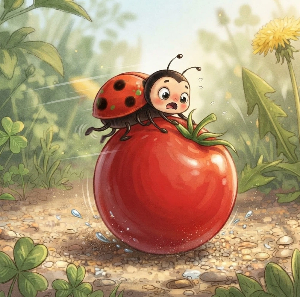 Lucy the Ladybird — original illustration from page 4 of The Unlucky Ladybird