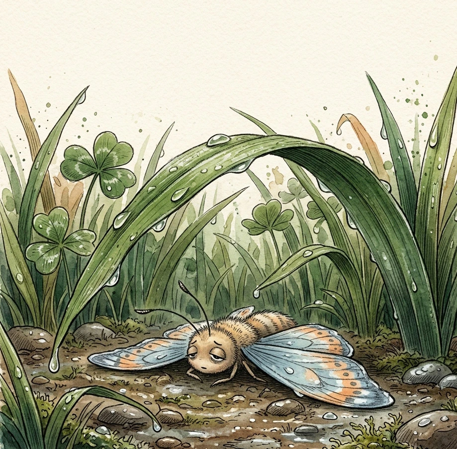 Bella the Butterfly — original illustration from page 8 of The Unlucky Butterfly