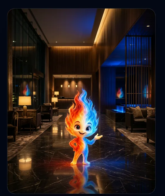 Intergaz — The Flame in a hotel lobby