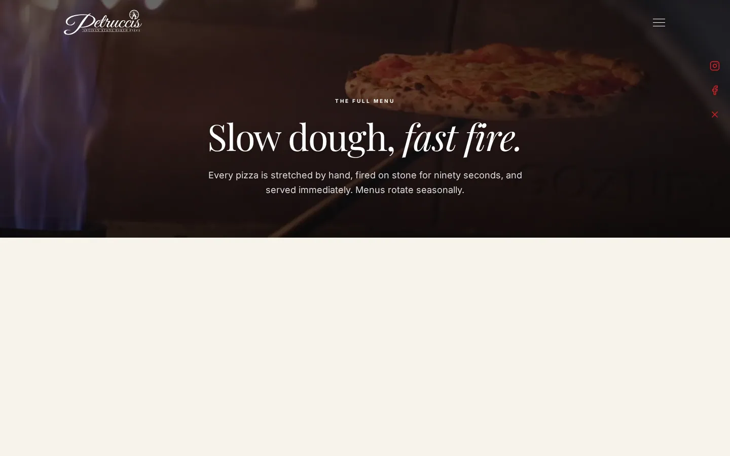 PETRUCCI'S — MENU EXPERIENCE